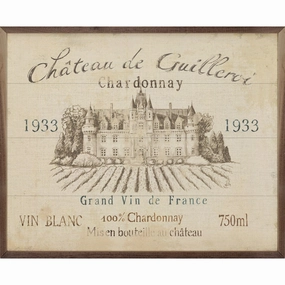 French Wine Label By Daphne Brissonnet Wood Framed Print 