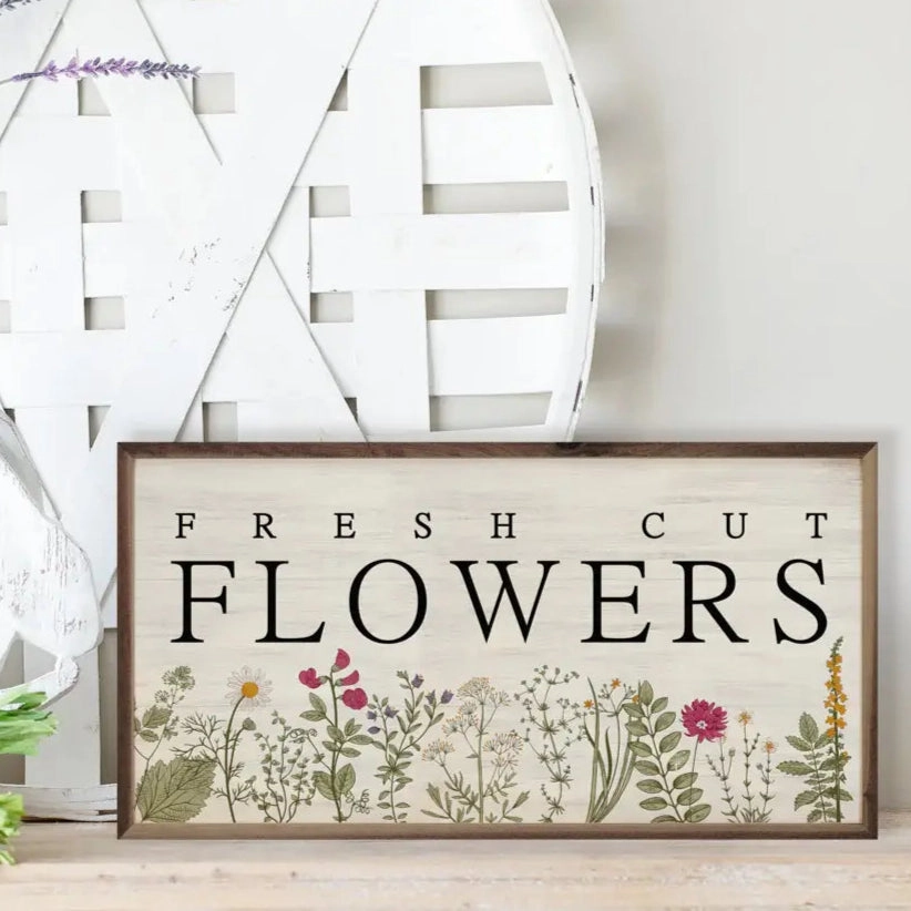 Fresh Cut Flowers Floral Wood Framed Print