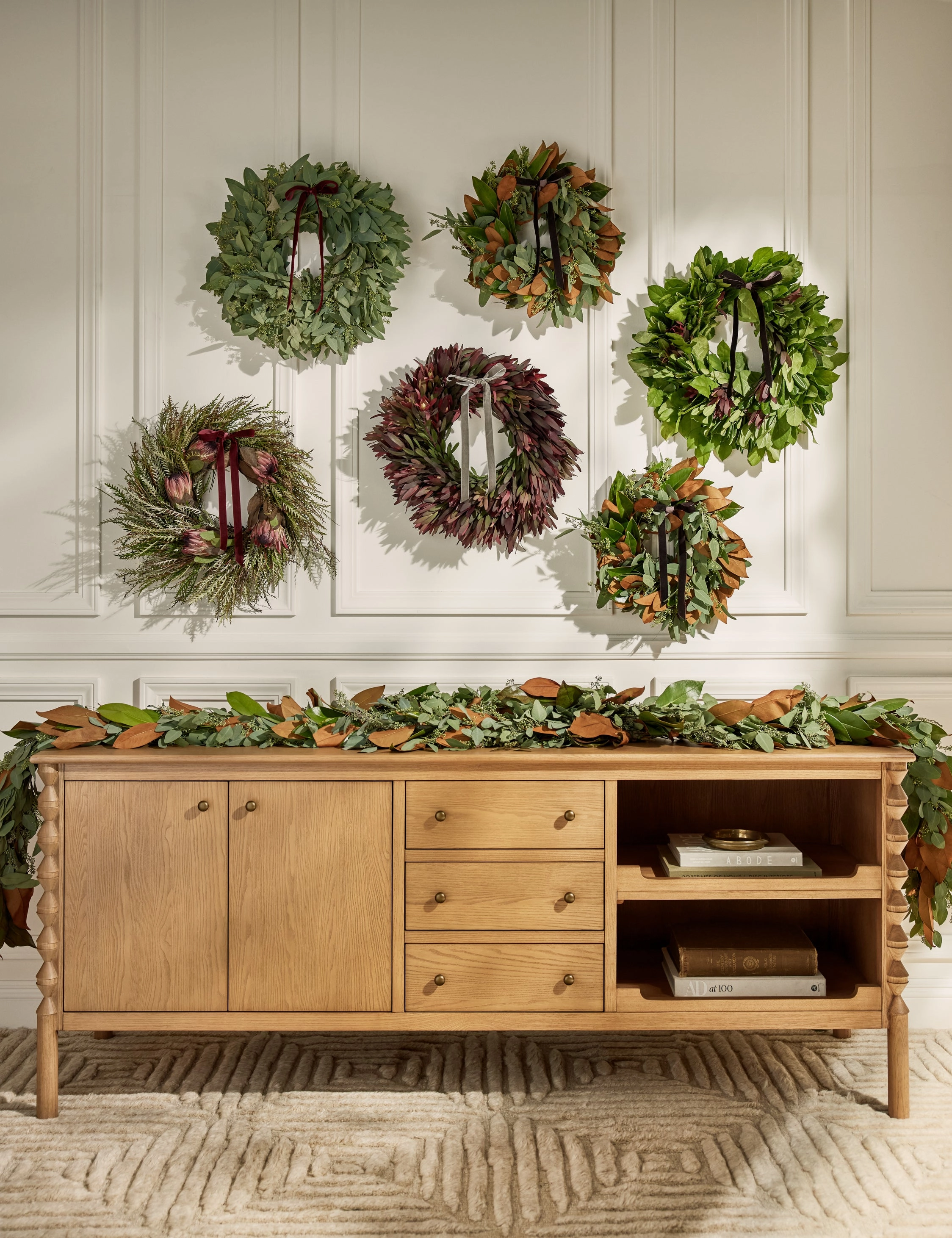 Fresh Handmade Lemon Leaf, Safari Sunset and Pitt Wreath