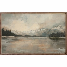 Frozen Lake Wood Framed Print 