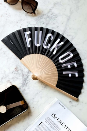 Fuck Off Wooden Fan 