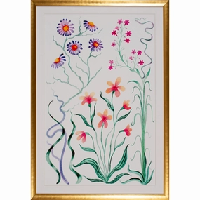 Garden Flourish Artwork in Gold Frame 