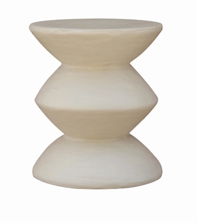 Geometric White Stool 