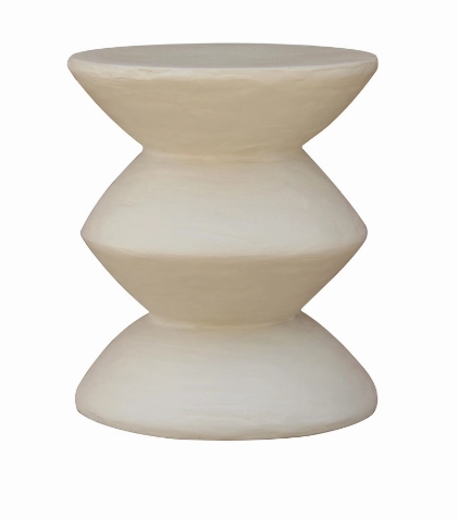 Geometric White Stool 