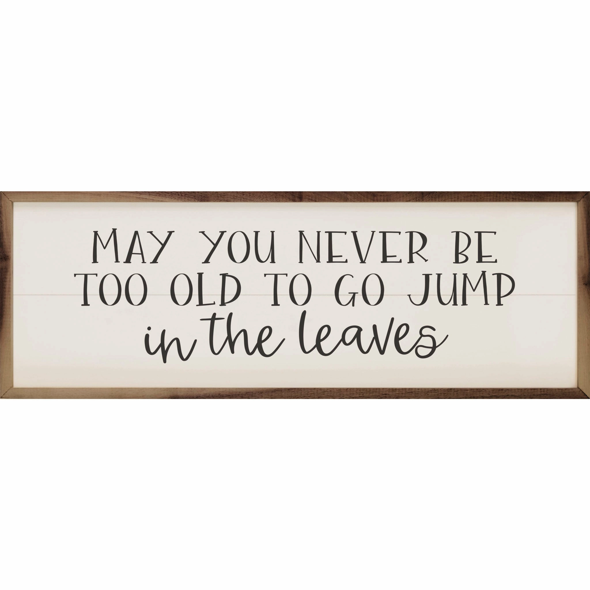 Go Jump In The Leaves Wood Framed Print 