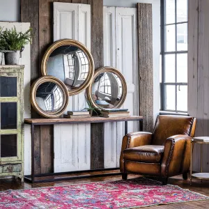 Gold Leaf Convex Mirror 