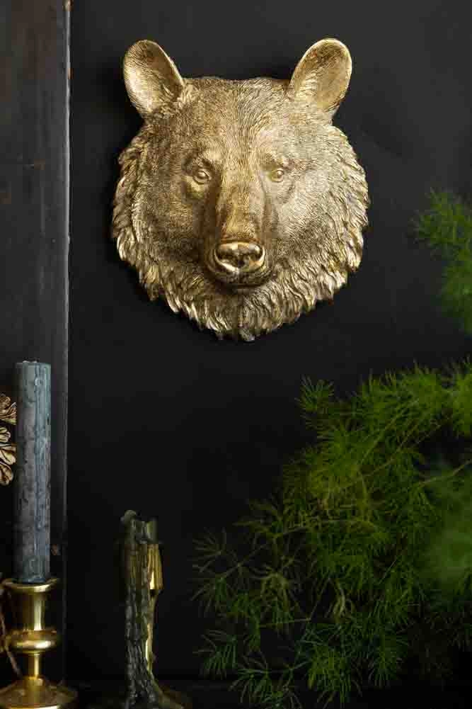 Gold Bear Wall Ornament 