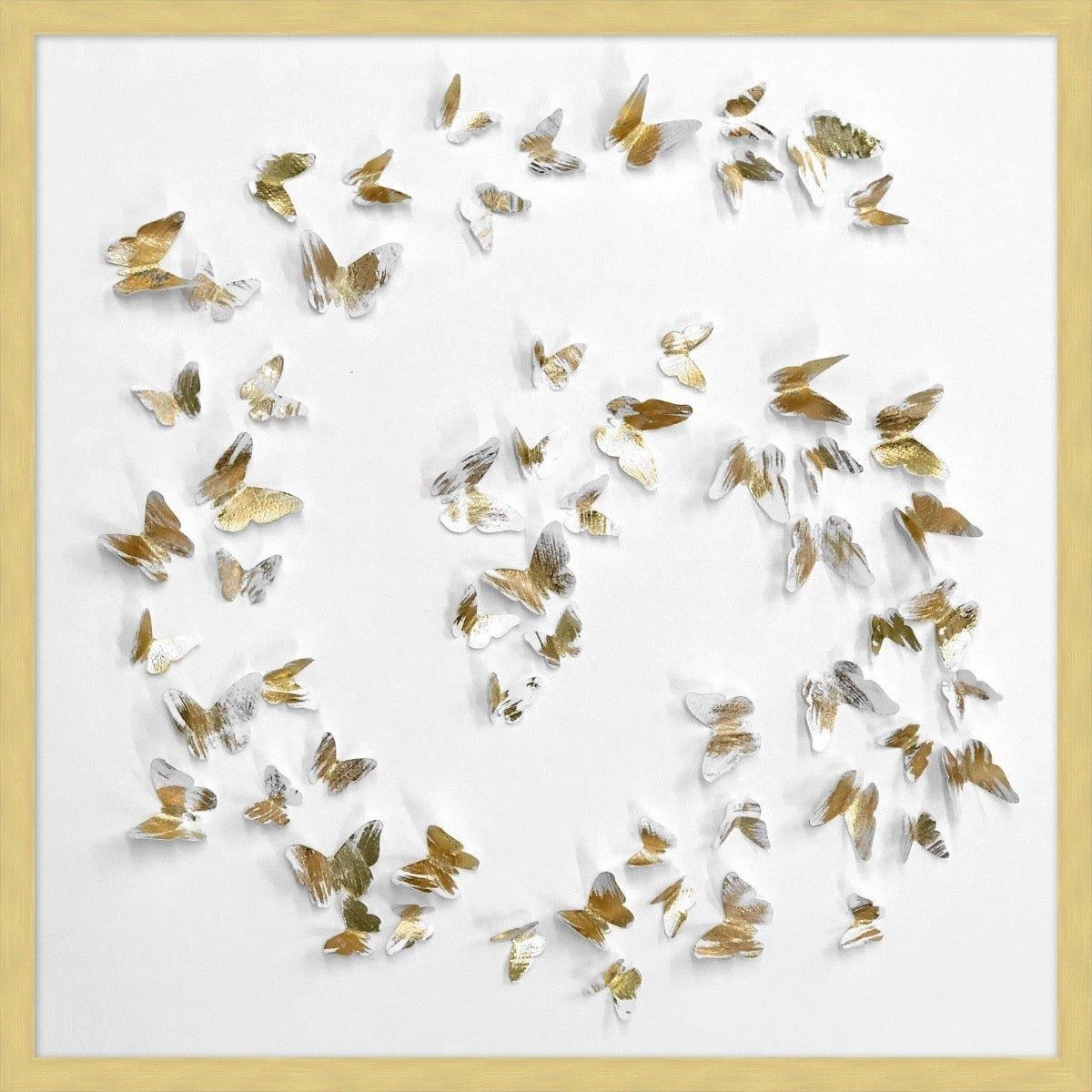 Gold Butterfly Spray 1 Watercolor Framed Wall Art 