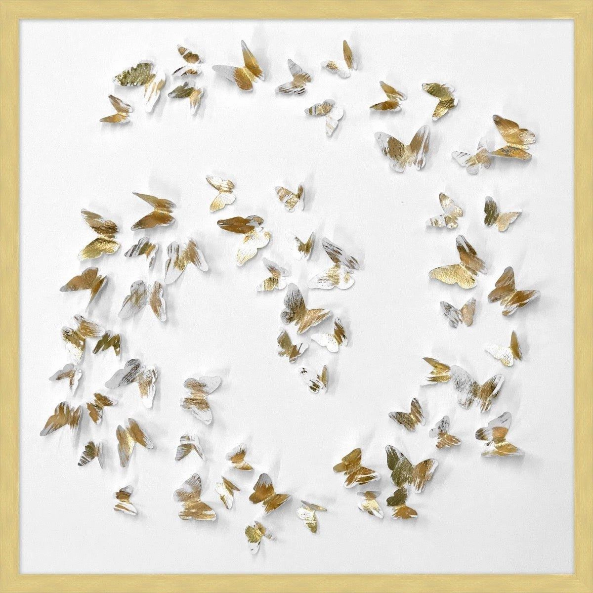 Gold Butterfly Spray 2 Watercolor Framed Wall Art 