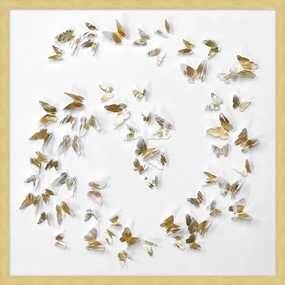 Gold Butterfly Spray 2 Watercolor Framed Wall Art 