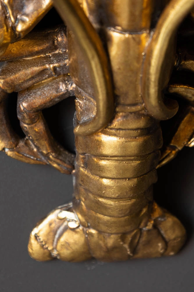 Gold-Effect Lobster Wall Shelf