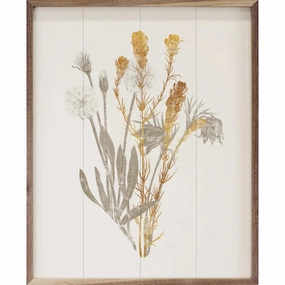 Gold Flower Wood Framed Print 