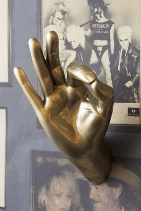 Gold Okay Hand Wall Art & Coat Hook 