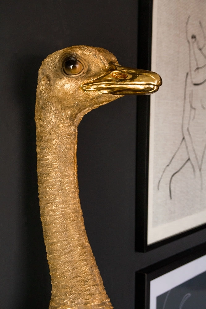 Gold Ostrich Head Wall Decoration