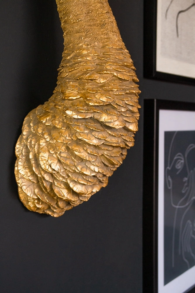 Gold Ostrich Head Wall Decoration