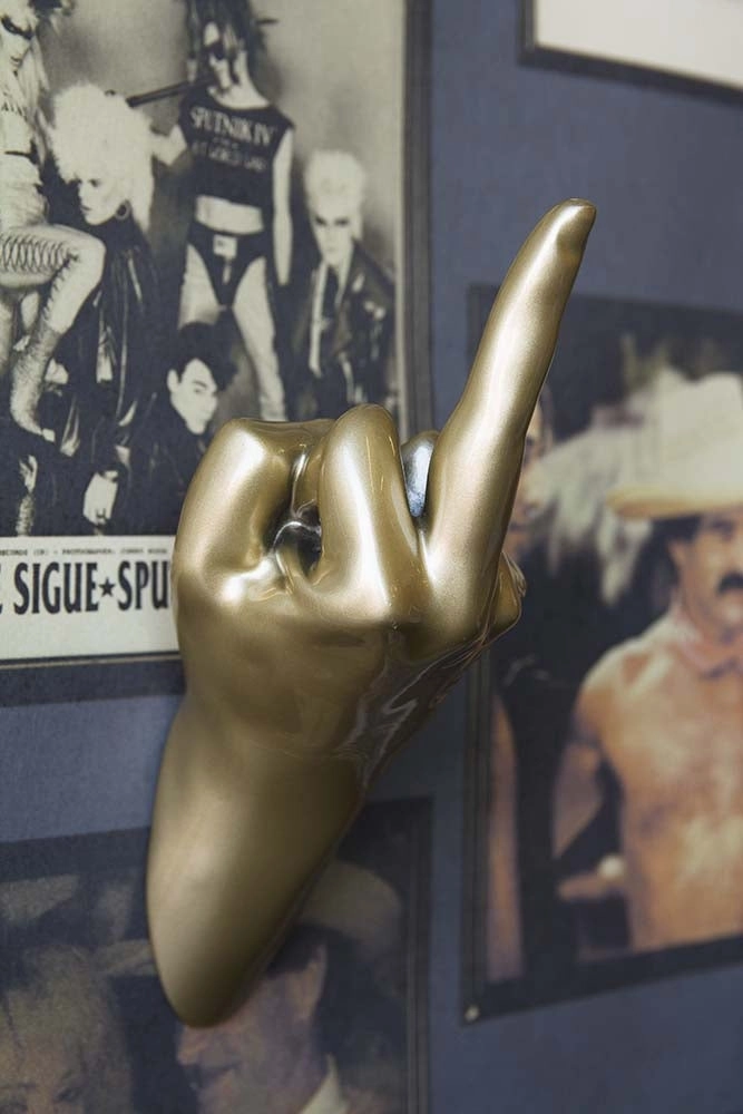 Gold Up Yours Hand Wall Art & Coat Hook