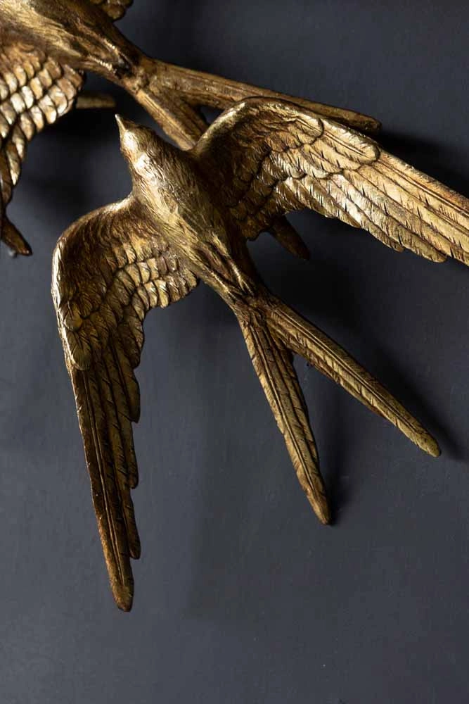 Golden Swallows Bird Wall Hanging