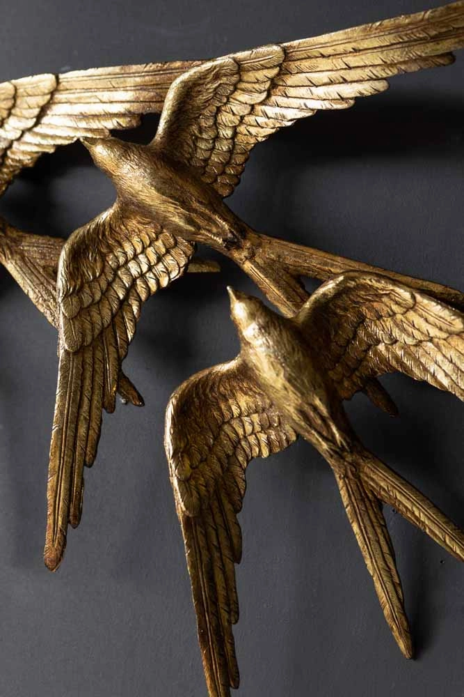 Golden Swallows Bird Wall Hanging