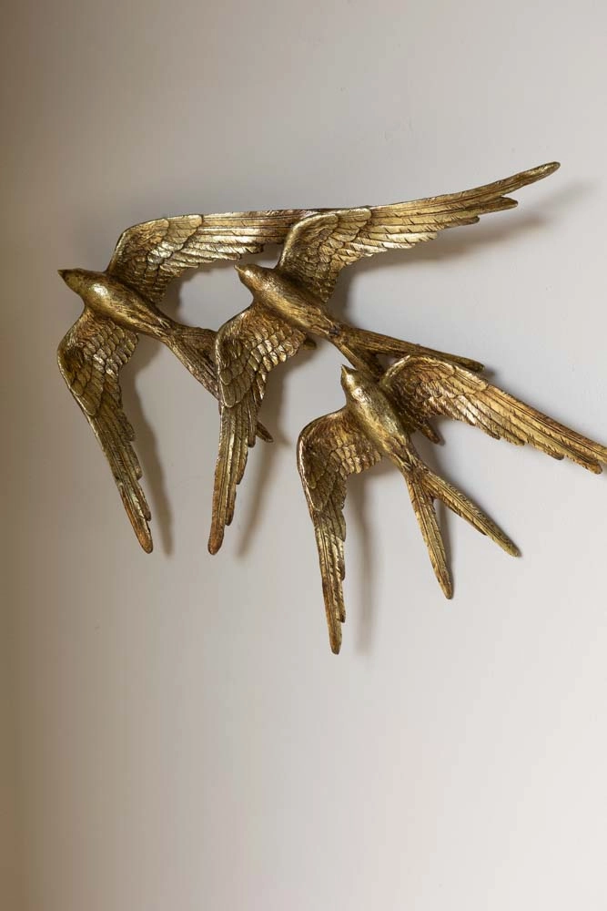 Golden Swallows Bird Wall Hanging 