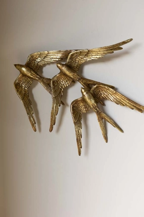 Golden Swallows Bird Wall Hanging 