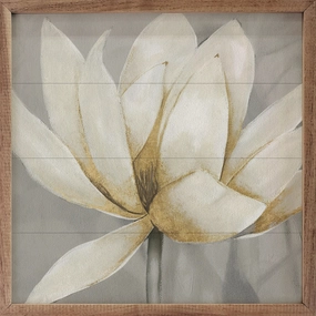 Golden Waterlily 2 By Carol Robinson Wood Framed Print 