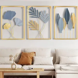 GOLDY SAT OF 3 WALL ART 