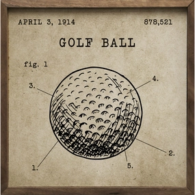 Golf Ball Patent Wood Framed Print 
