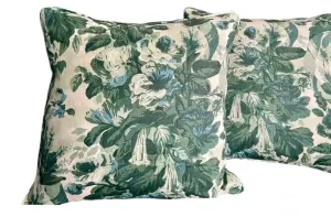 Grace Cyan Floral Pillow 
