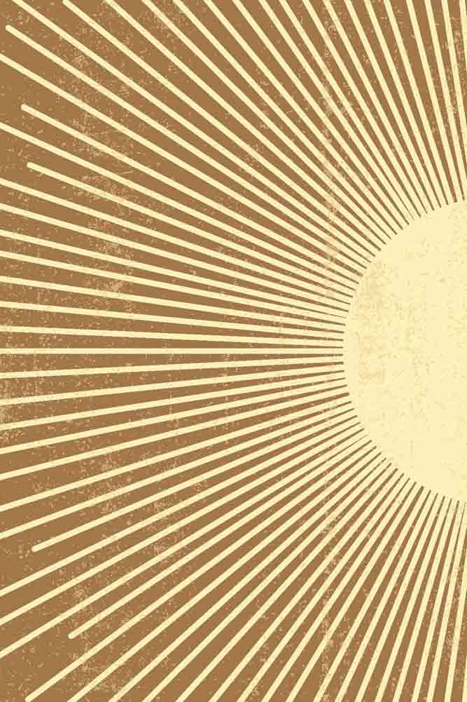 Graphic Sunburst Art Print - Available Framed Or Unframed
