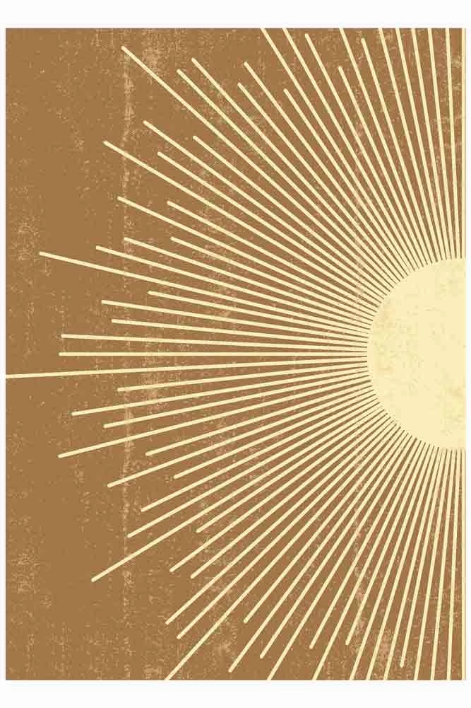 Graphic Sunburst Art Print - Available Framed Or Unframed