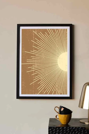 Graphic Sunburst Art Print - Available Framed Or Unframed 