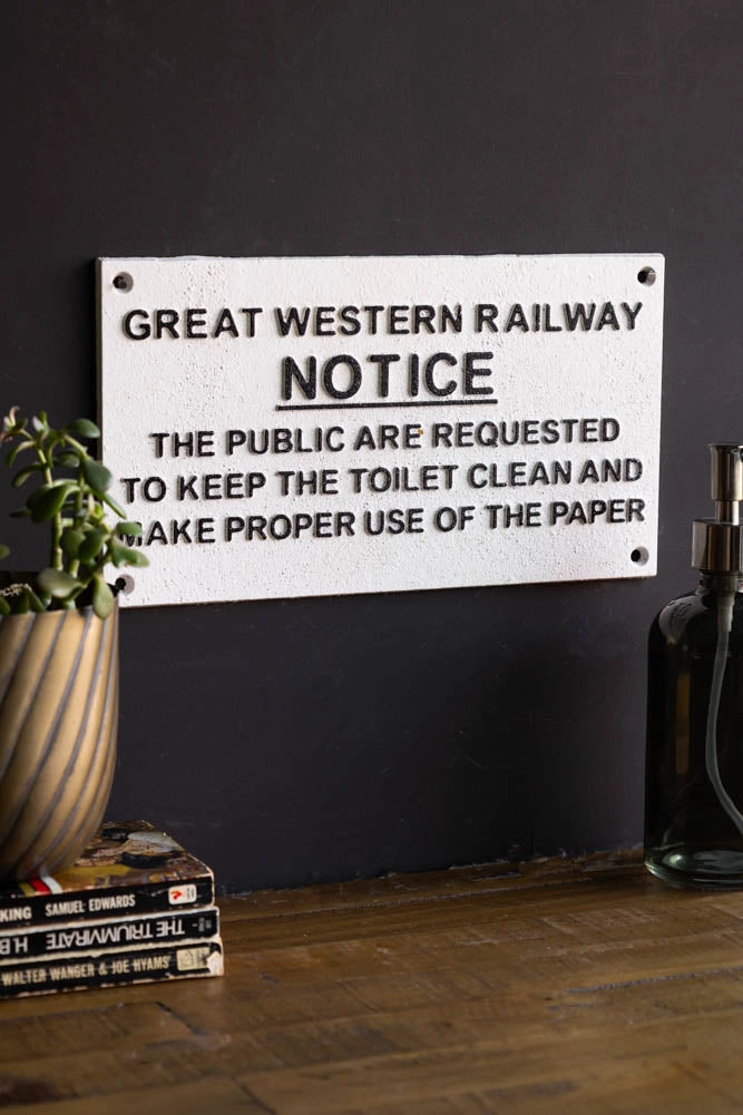 Great Western Railway Notice Door Hanging Sign