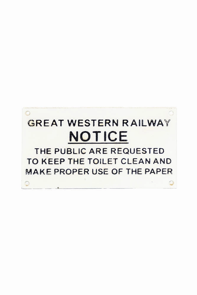Great Western Railway Notice Door Hanging Sign