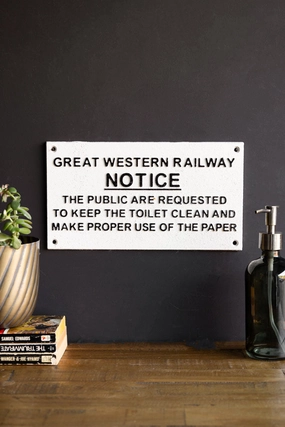 Great Western Railway Notice Door Hanging Sign 