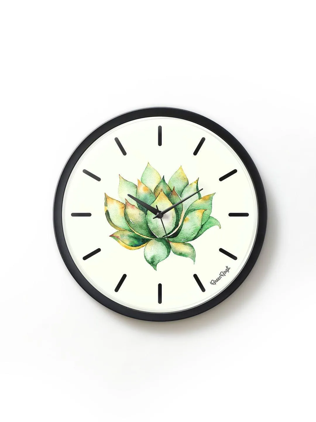 Green cactus Multicolor Wall Clock