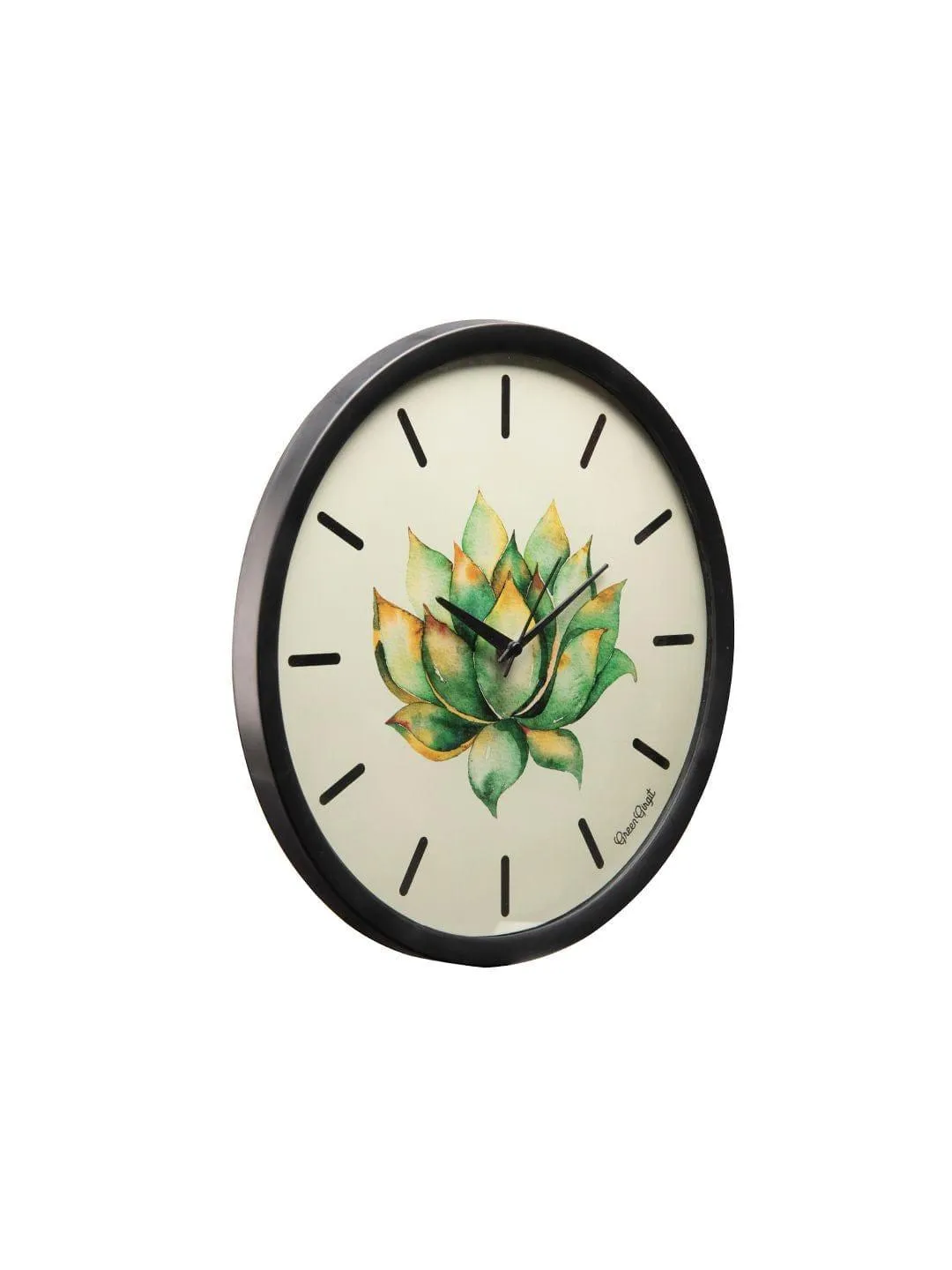 Green cactus Multicolor Wall Clock