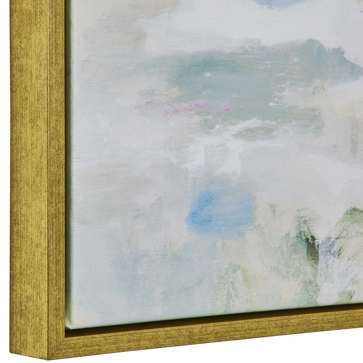 Green & Blue Abstract Reflections in Framed Canvas