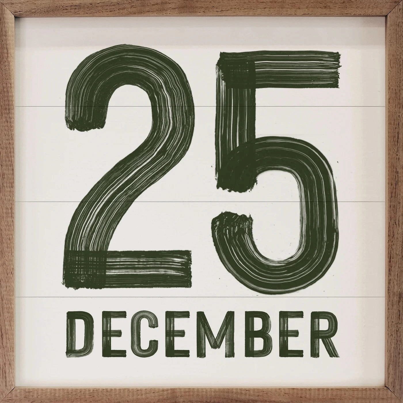 Green December 25th White Wood Framed Print 