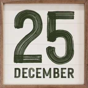 Green December 25th White Wood Framed Print 