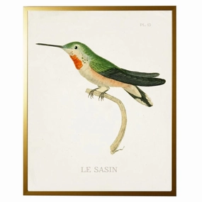 Green Hummingbird Framed Wall Art 