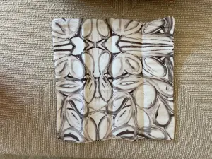 Grey and Light Pink Wave Pattern Pillow 