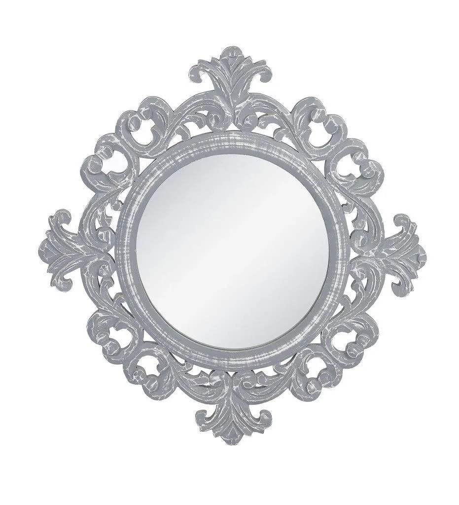 Handcrafted Wood Wall Mirror (50 cm x 50 cm x 2 cm, Multi)