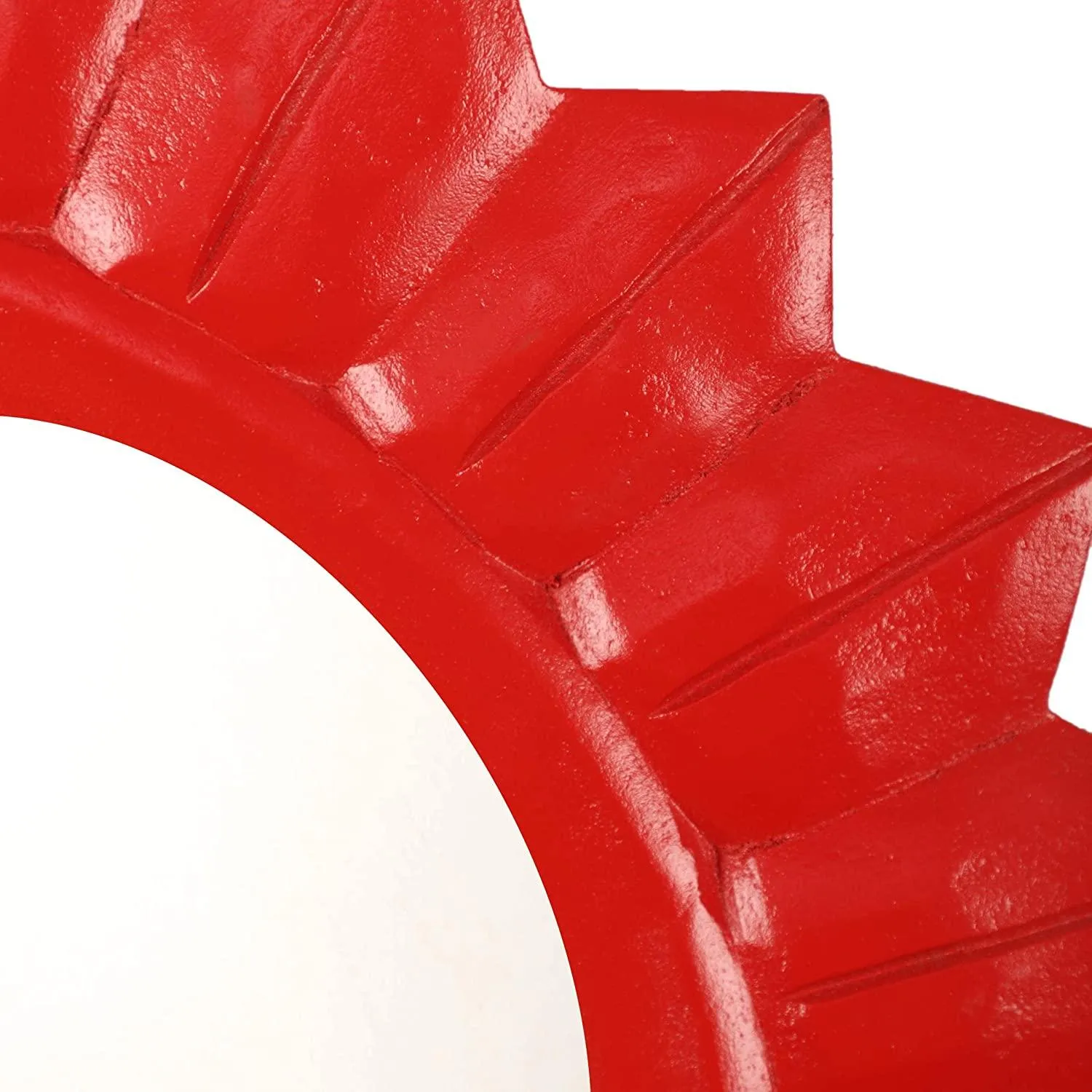 Handcrafted Wood Wall Mirror (50.8 cm x 50.8 cm x 2.5 cm, Red)