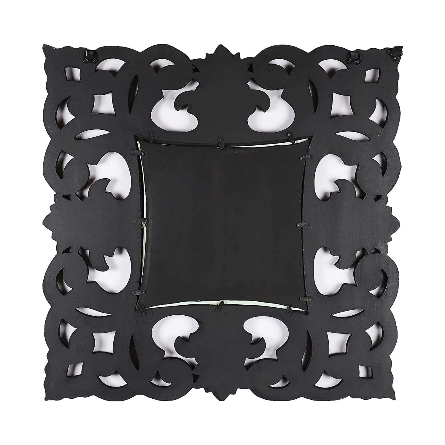 Handcrafted Wood Wall Mirror (61 cm x 61 cm x 2.5 cm, Gold)