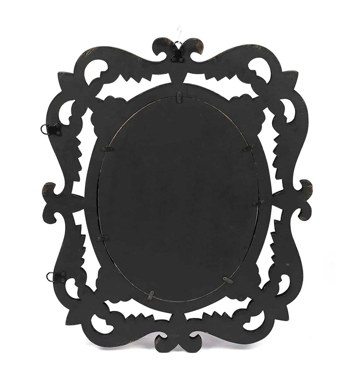 Handcrafted Wooden Wall Mirror for Home Dcor (50 cm x 2 cm x 60 cm, Gold)