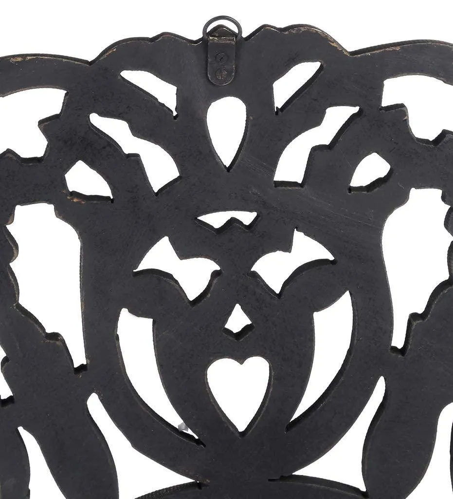 Handcrafted Wooden Wall Mirror for Home Dcor (75 cm x 2 cm x 75 cm, Gold)