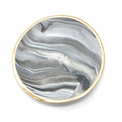 Handmade Marble Ring Dish - Silver 