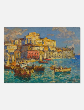 Harbor in Naples Print by Konstantin Gorbatov 