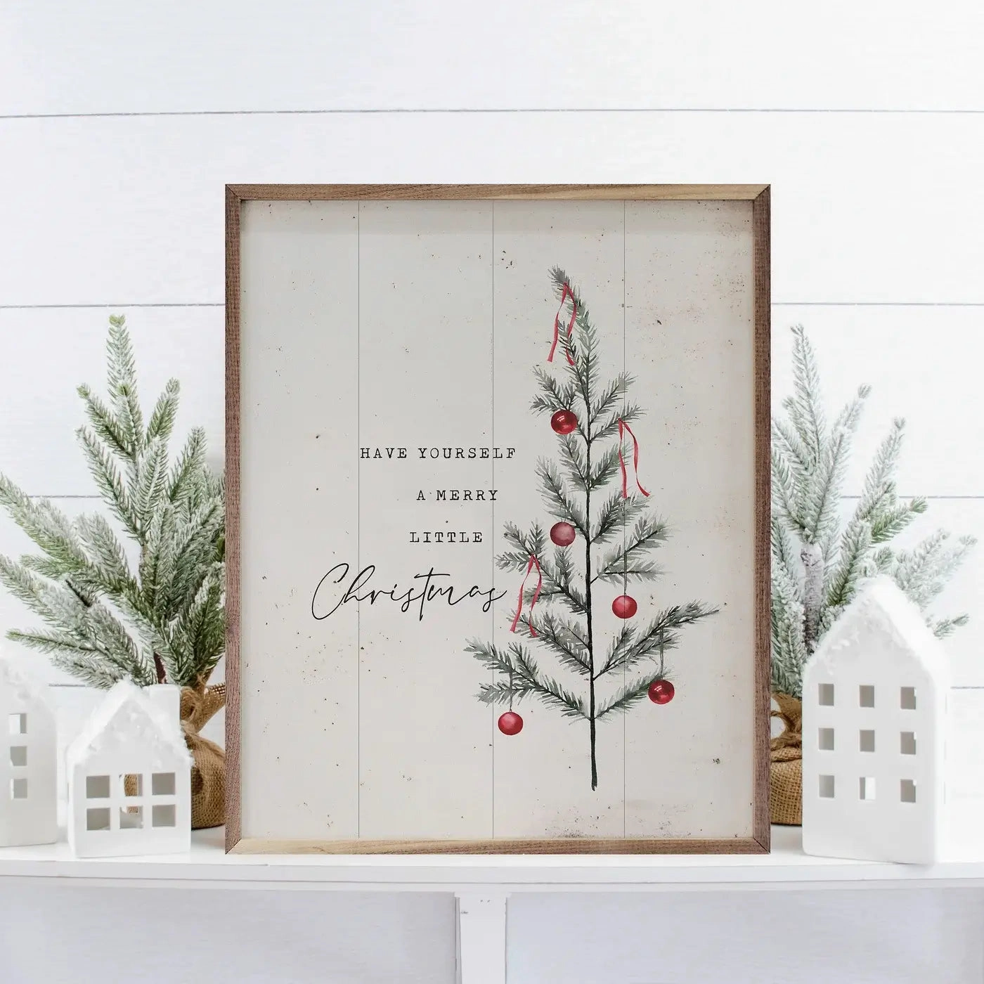 Have Yourself A Merry Little Christmas Wood Framed Print