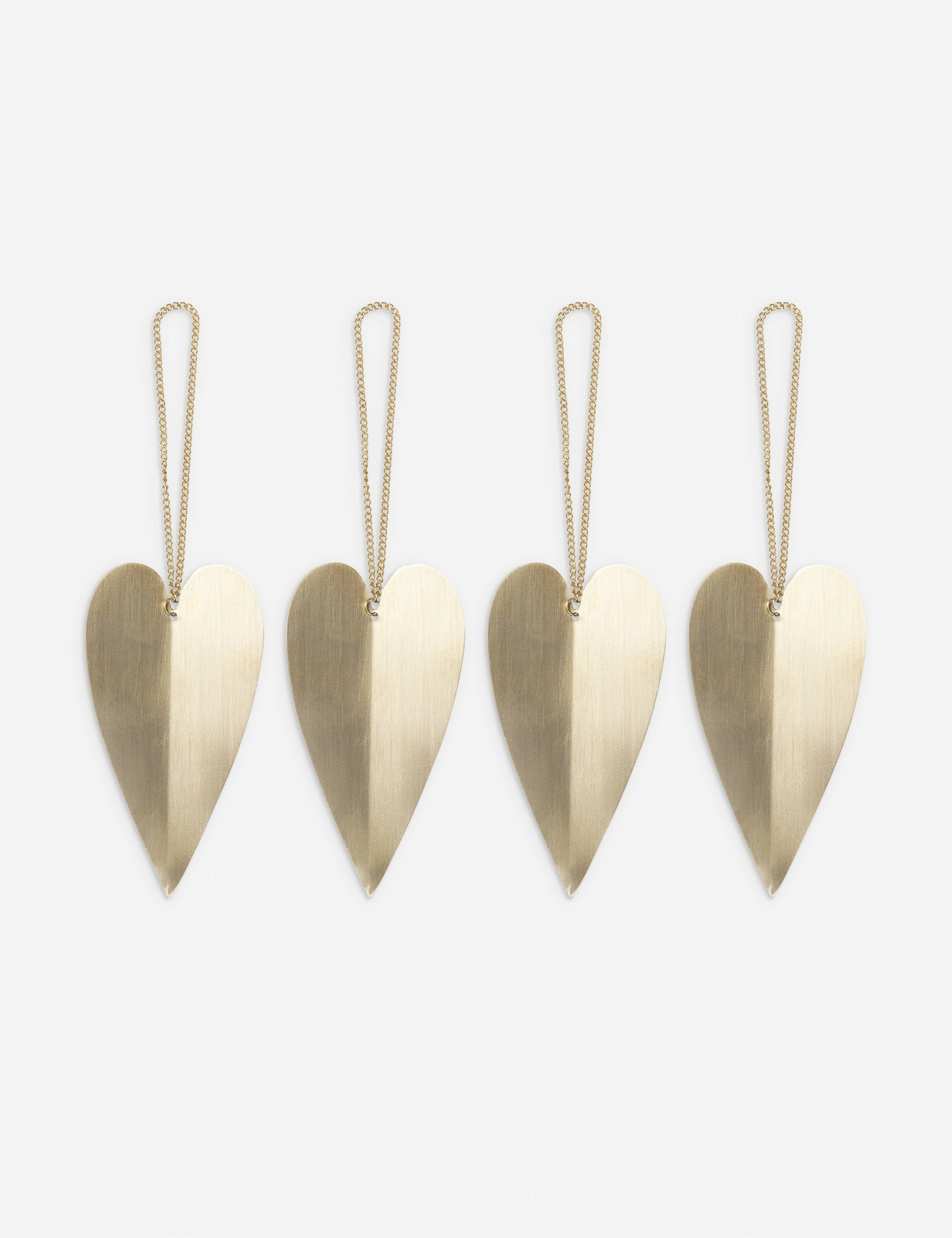 Heart Brass Ornaments (Set of 4) by Ferm Living 